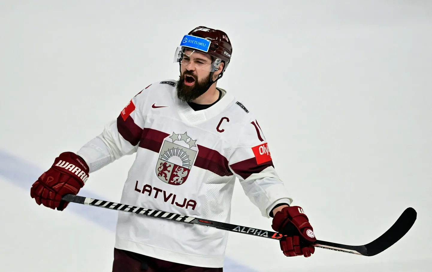 Läti hokikoondise kapten Kaspars Daugaviņš.