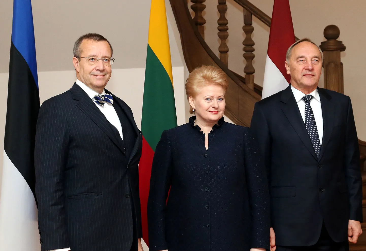 Eesti president Toomas Hendrik Ilves, Läti riigipea Andris Bērziņš ja Leedu liider Dalia Grybauskaitė.