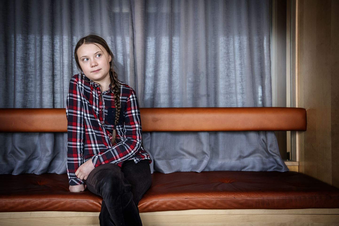 16 year old environmental activist Greta Thunberg has been elected “Woman of the Year in Sweden” March 8, 2019. Greta rose to  fame when starting a schools strike for the climate outside the Parliament building in Stockholm Sweden.
 Foto: Anna-Karin Nilsson/ EXP / TT / kod 7141
** OUT Aftonbladet, Barometern **