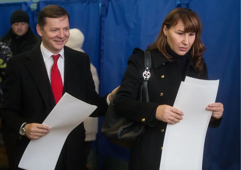 Ukraina Radikaalse partei juht Oleg Ljaško ja tema abikaasa Rosita.