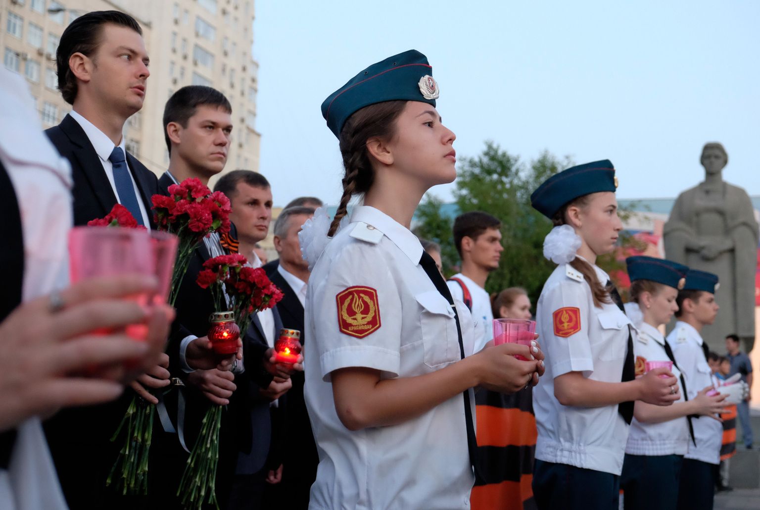 Mälestustseremooniast osavõtjad Krasnodaris.