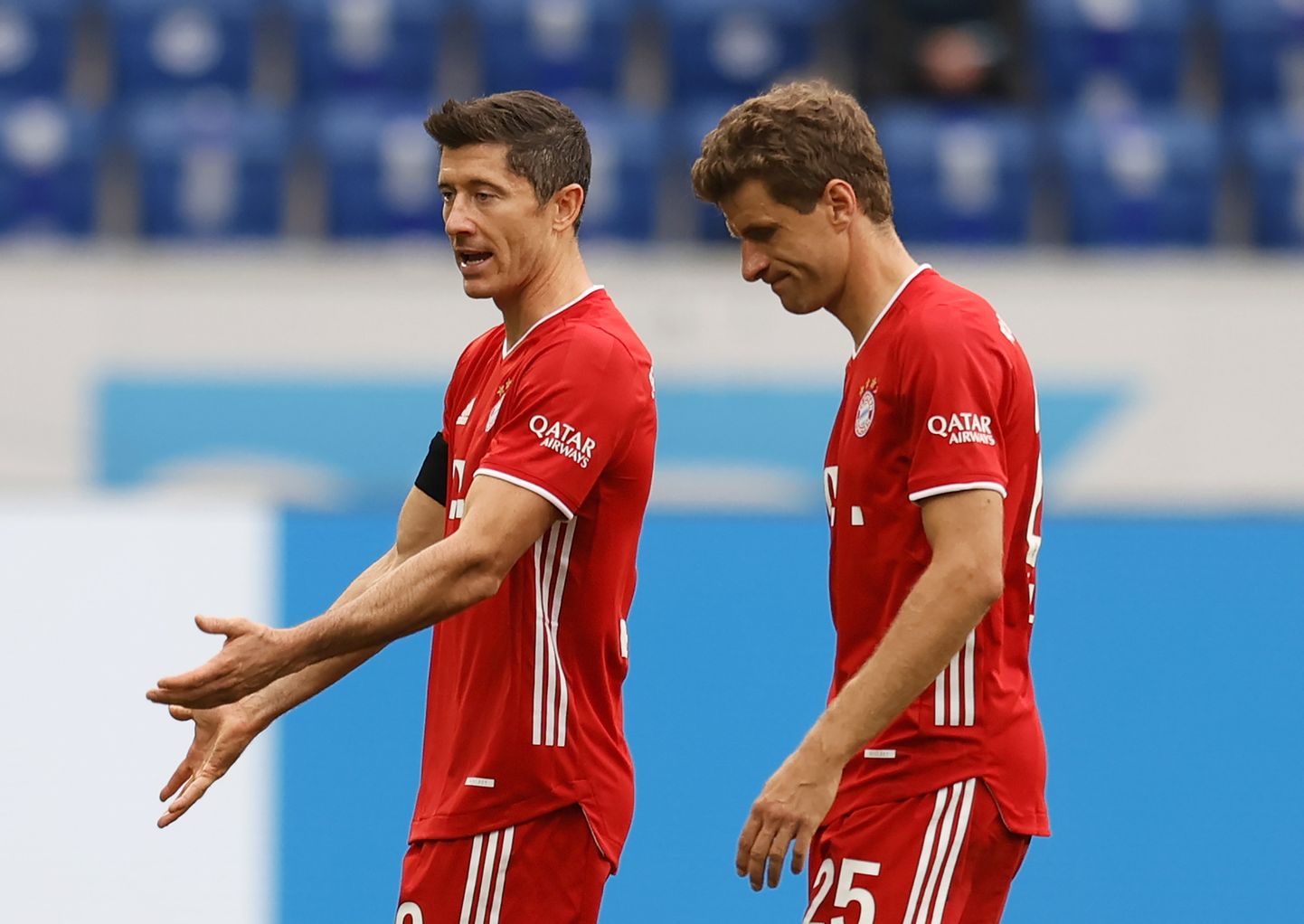 Müncheni Bayerni ründajad Robert Lewandowski ja Thomas Müller.