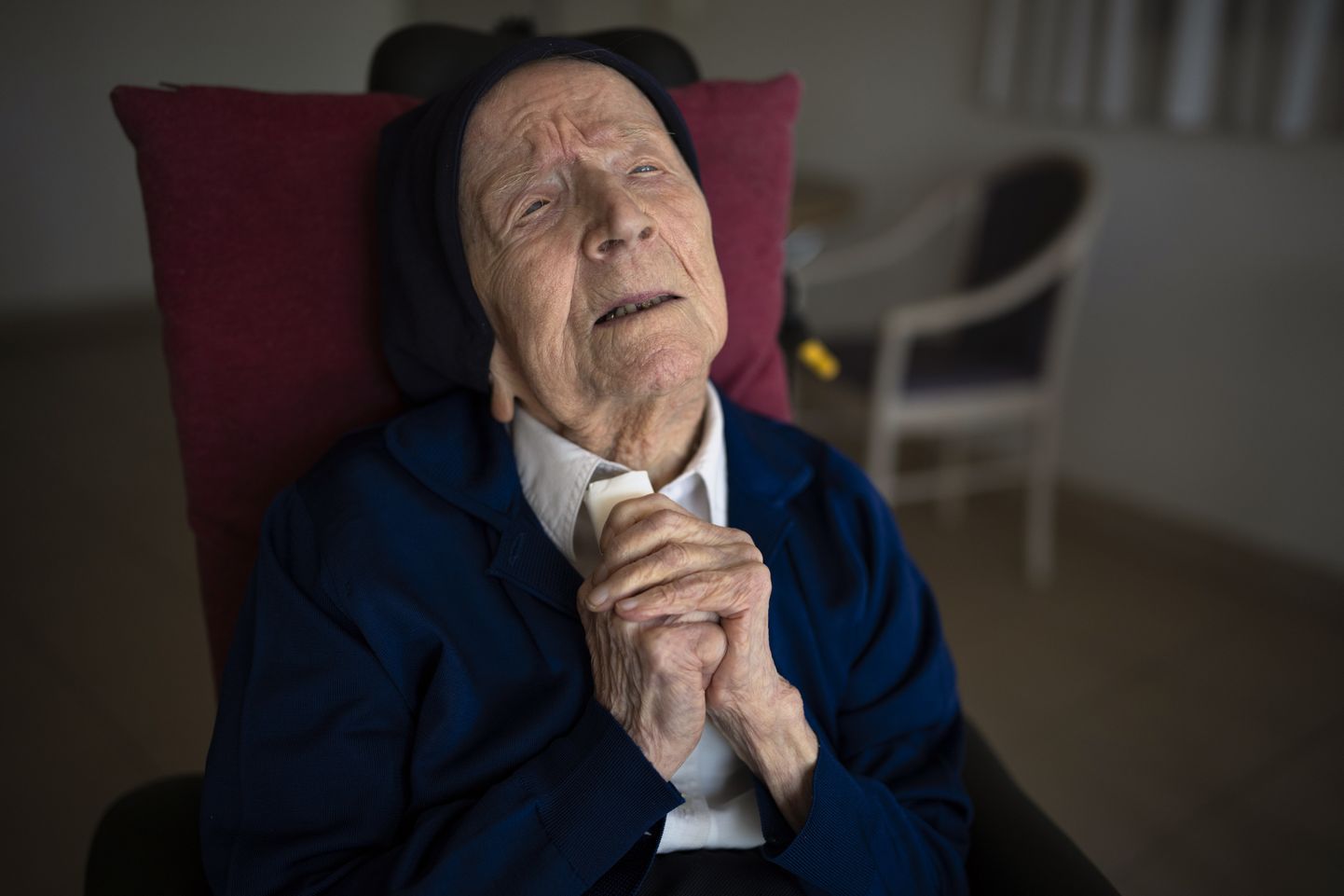 Franču mūķene Lisila Randona, vecākais cilvēks pasaulē.