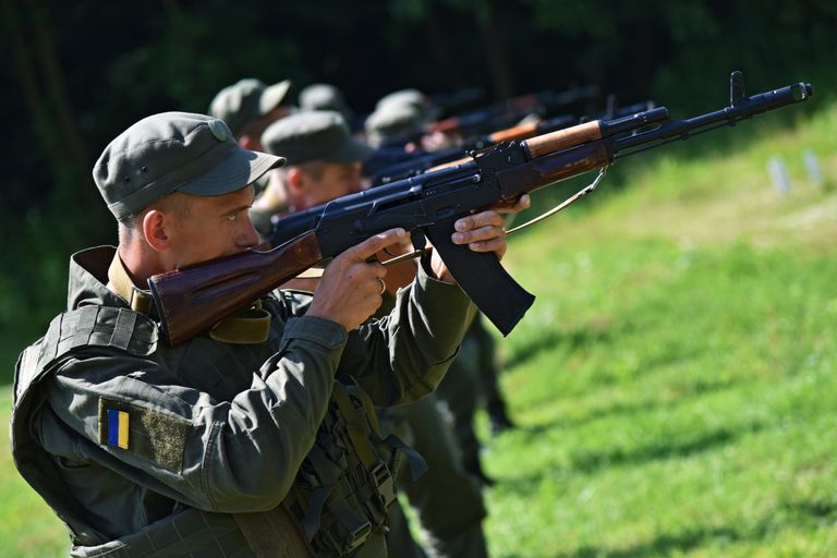 Ukraina reservväelased õppustel.