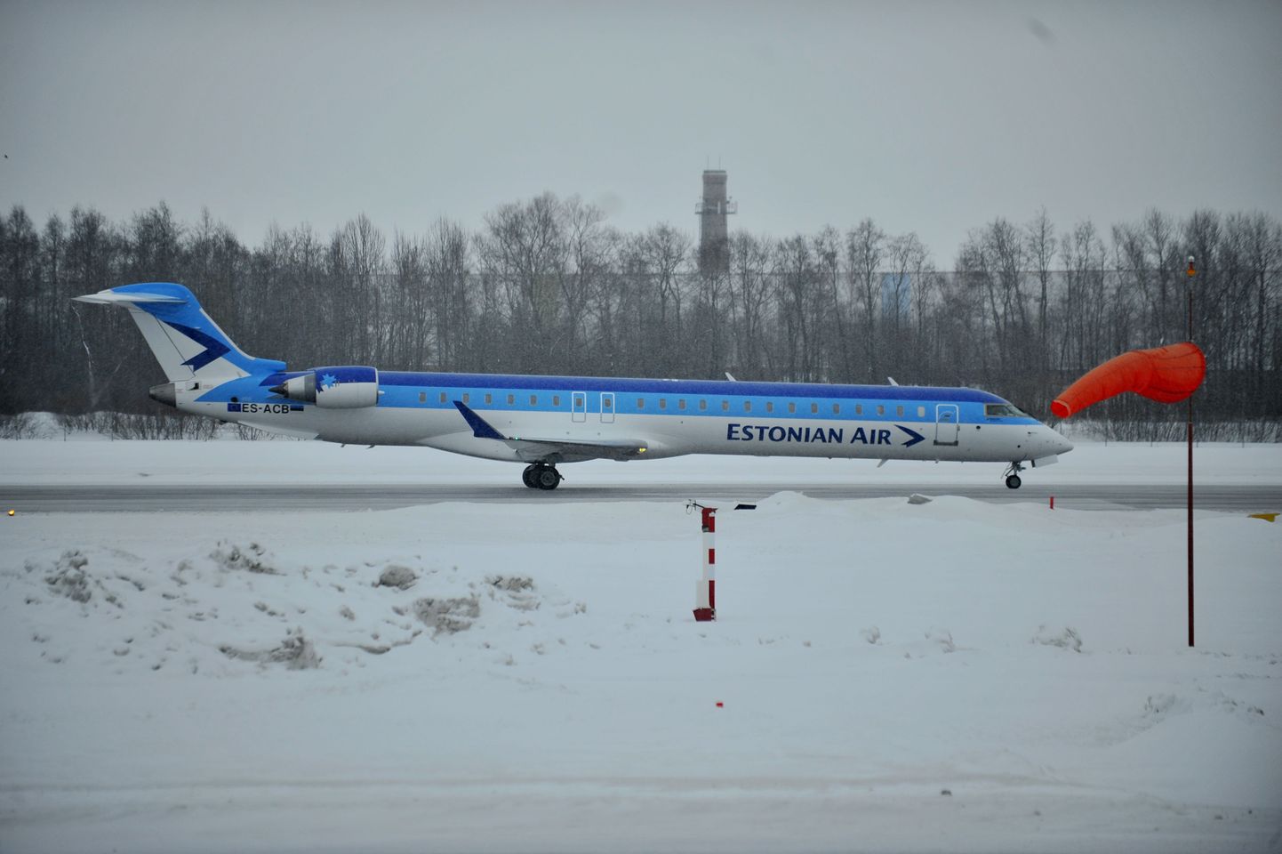 Estonian Airi uus Bombardier Tallinnas.