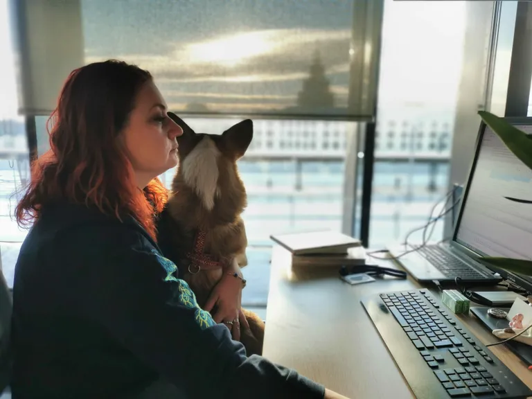 Gerda Pulkstene ar Flokiju.