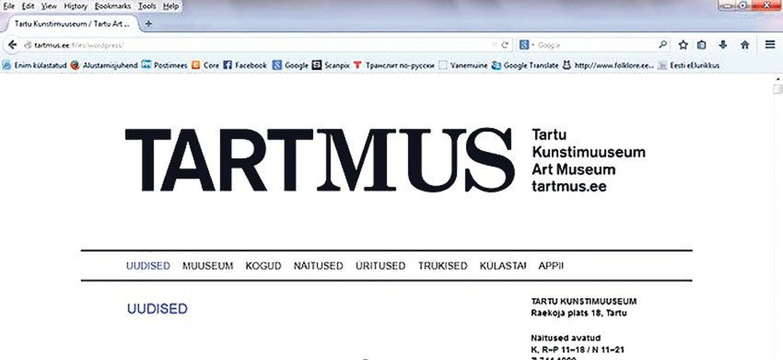 Logos Tartmus on modernistlikud
ja klassitsistlikud tähevormid.