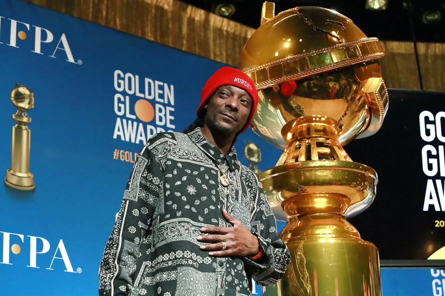 USA muusik Snoop Dogg 79. Kuldgloobuste nominentide väljakuulutamisel 13. detsembril 2021 Beverly Hiltoni hotellis.