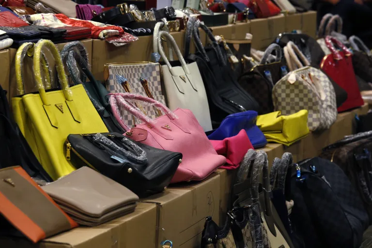 Counterfeit handbags.