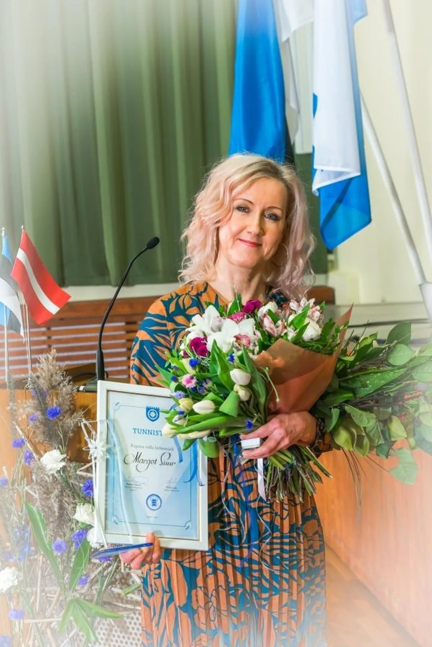 Muusikaõpetaja Margot Suur sai nii valla hõbemärgi kui ka tunnustuse hariduse ja noorsootöö valdkonnas.