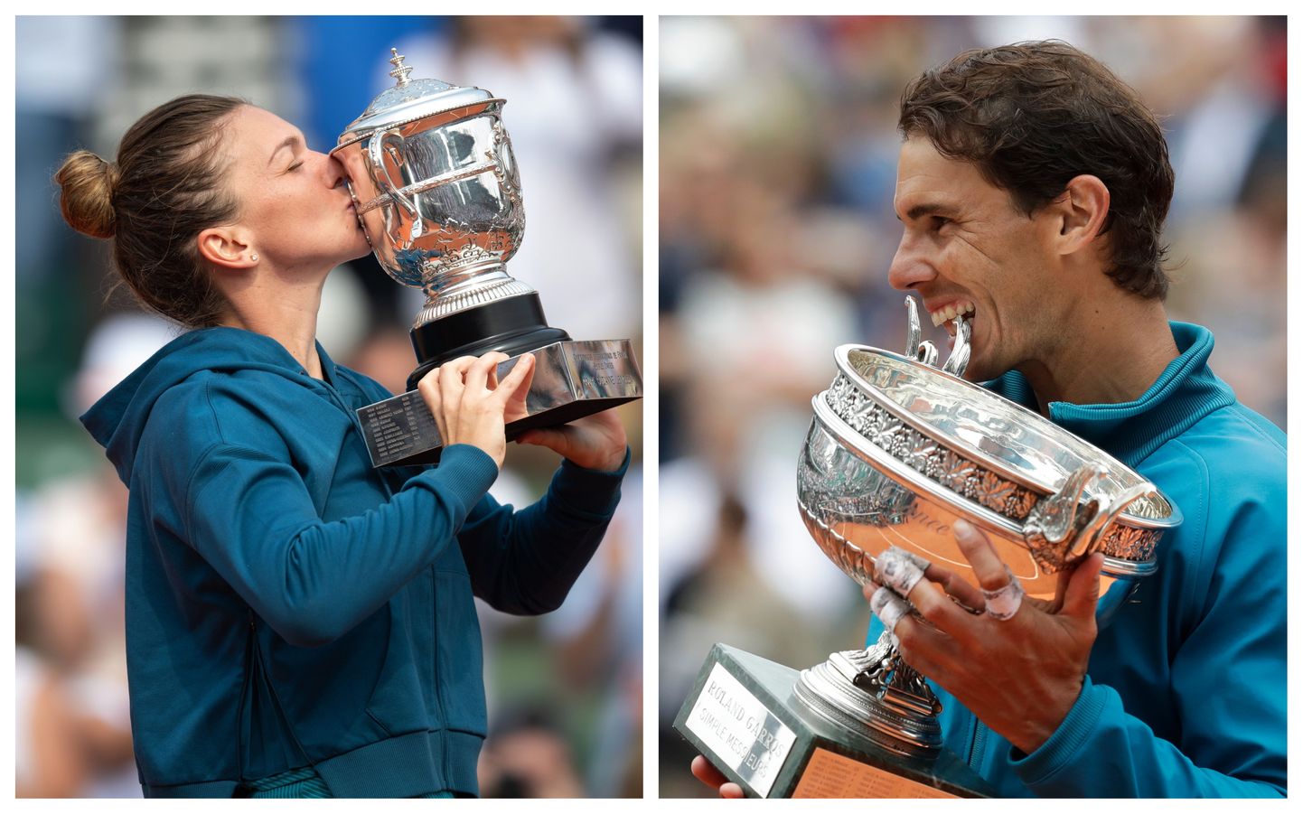Simona Halep võitis Pariisis karjääri esimese suure slämmi tiitli. Rafael Nadal rõõmustas Prantsusmaa lahtiste tiitliga juba 11. korda.