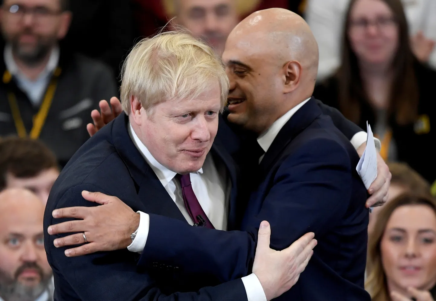 Briti peaminister Boris Johnson ja terviseminister Sajid Javid.