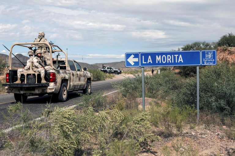 Silt Mehhiko Sonora osariigis, mis näitab teed La Moritasse