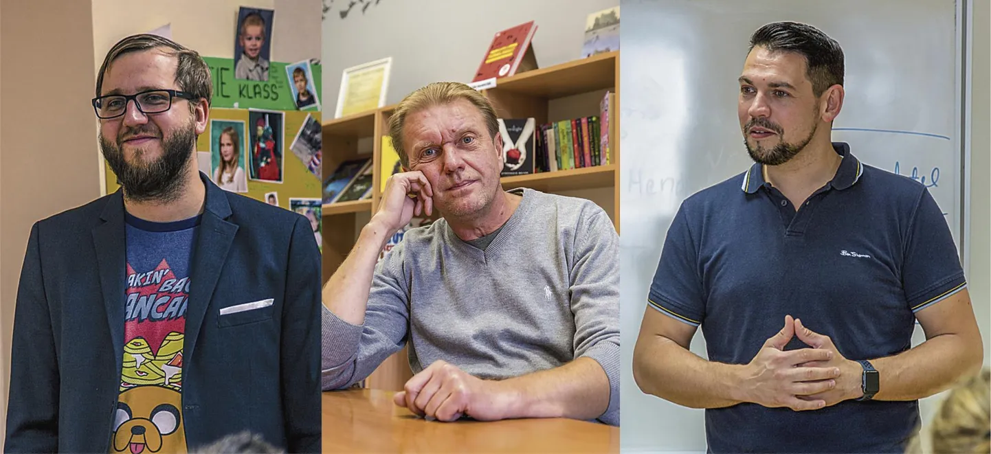 Õpetajad Siim Ruul, Urmas Lekk ja Thomas Kalinic.