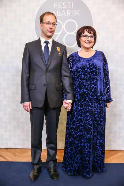 Арнольд и Кайт Синисалу на президентском приеме по случаю 98-летия Эстонской республики.