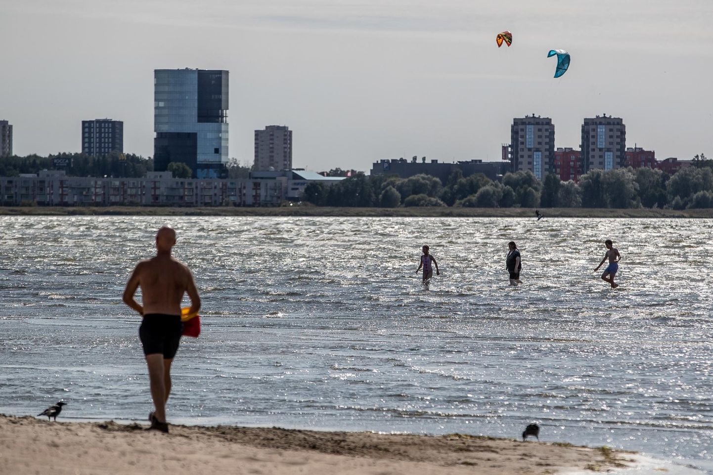 Reostunud Stroomi rand. Lilla lipp tähendab, et merevesi on saastunud.
