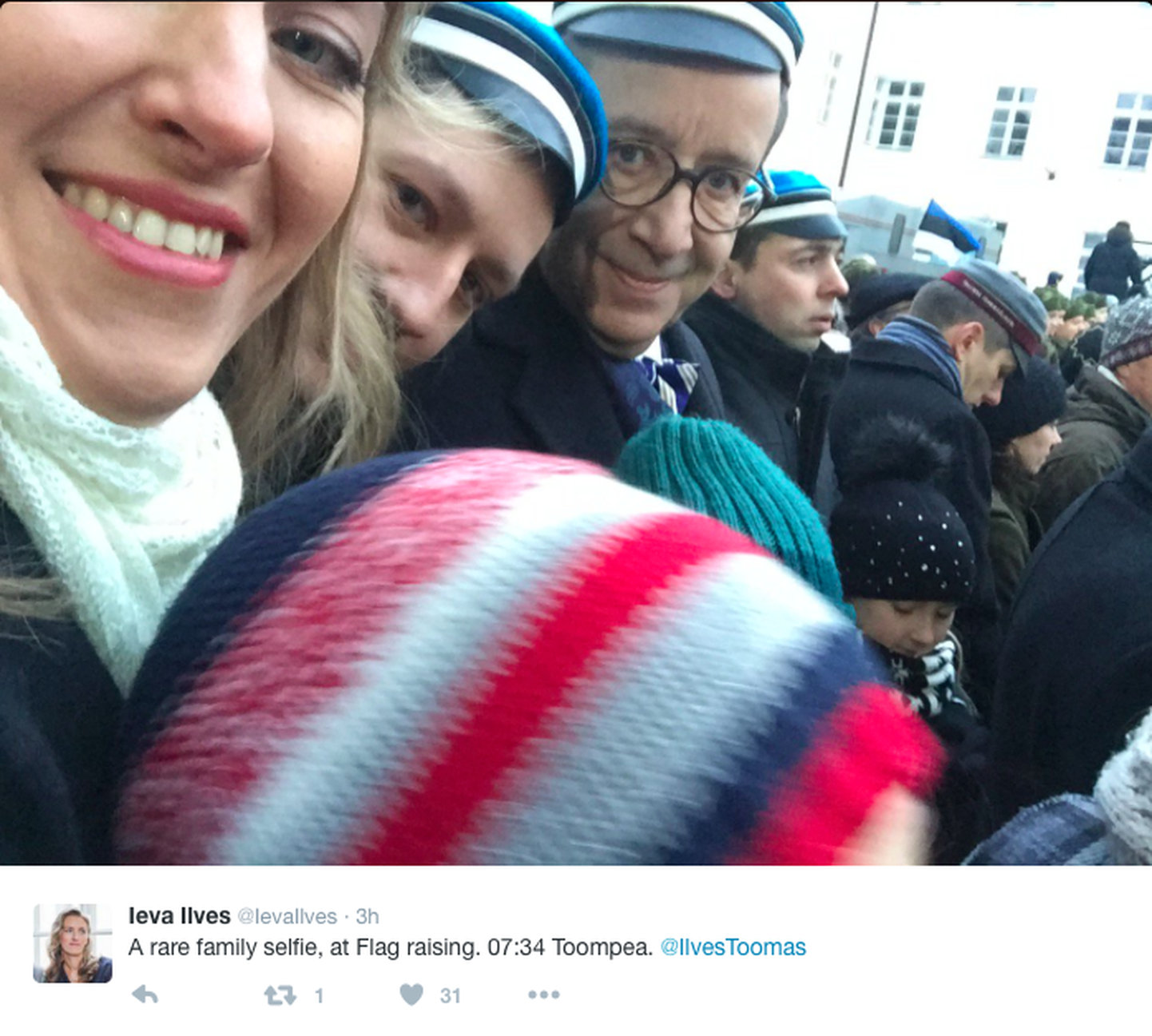 Eesti esileedi Ieva Ilves avaldas perega vahva selfie