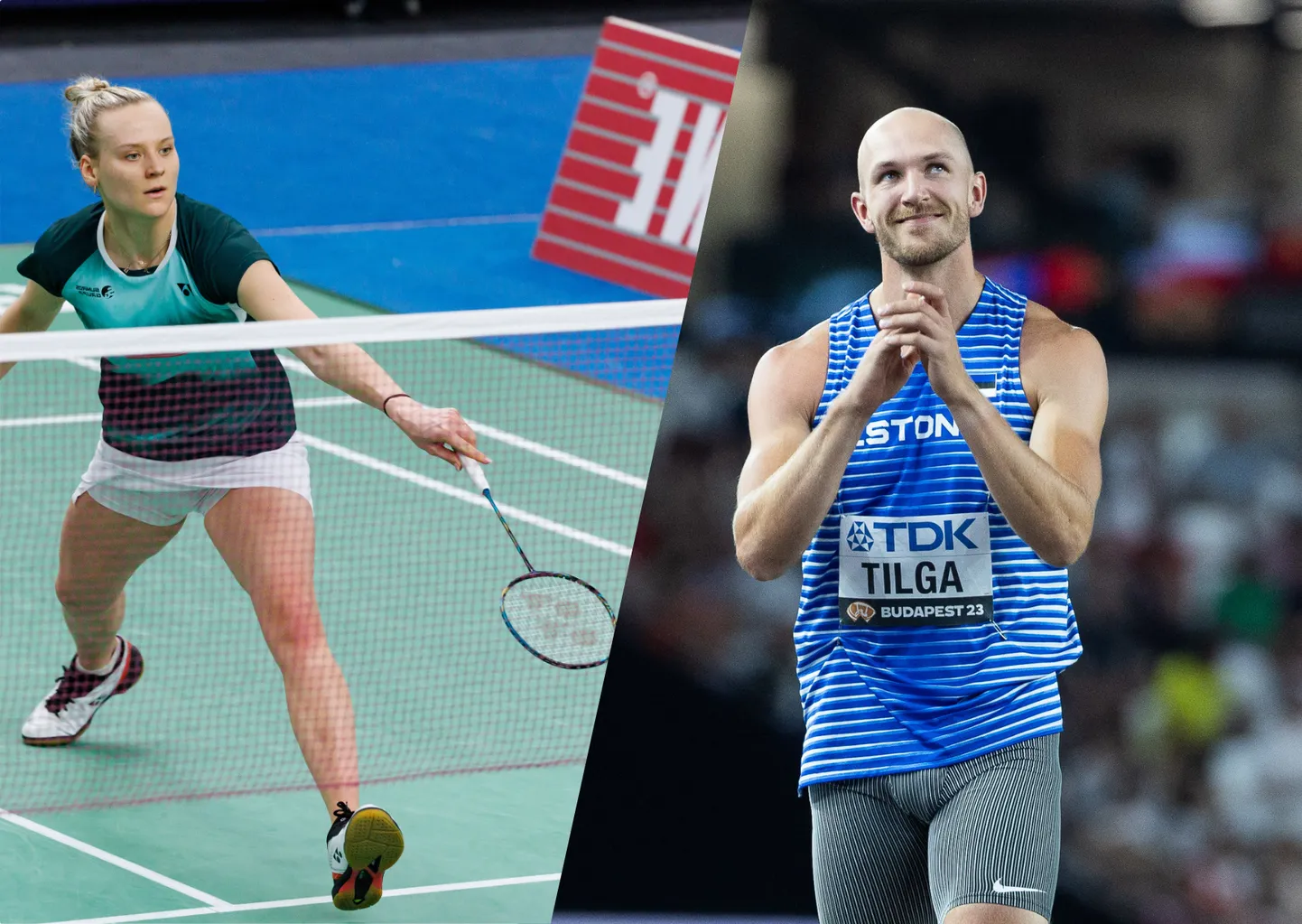 Tartu 2023. aasta parimad sportlased on Kristin Kuuba (vasakul) ja Karel Tilga.