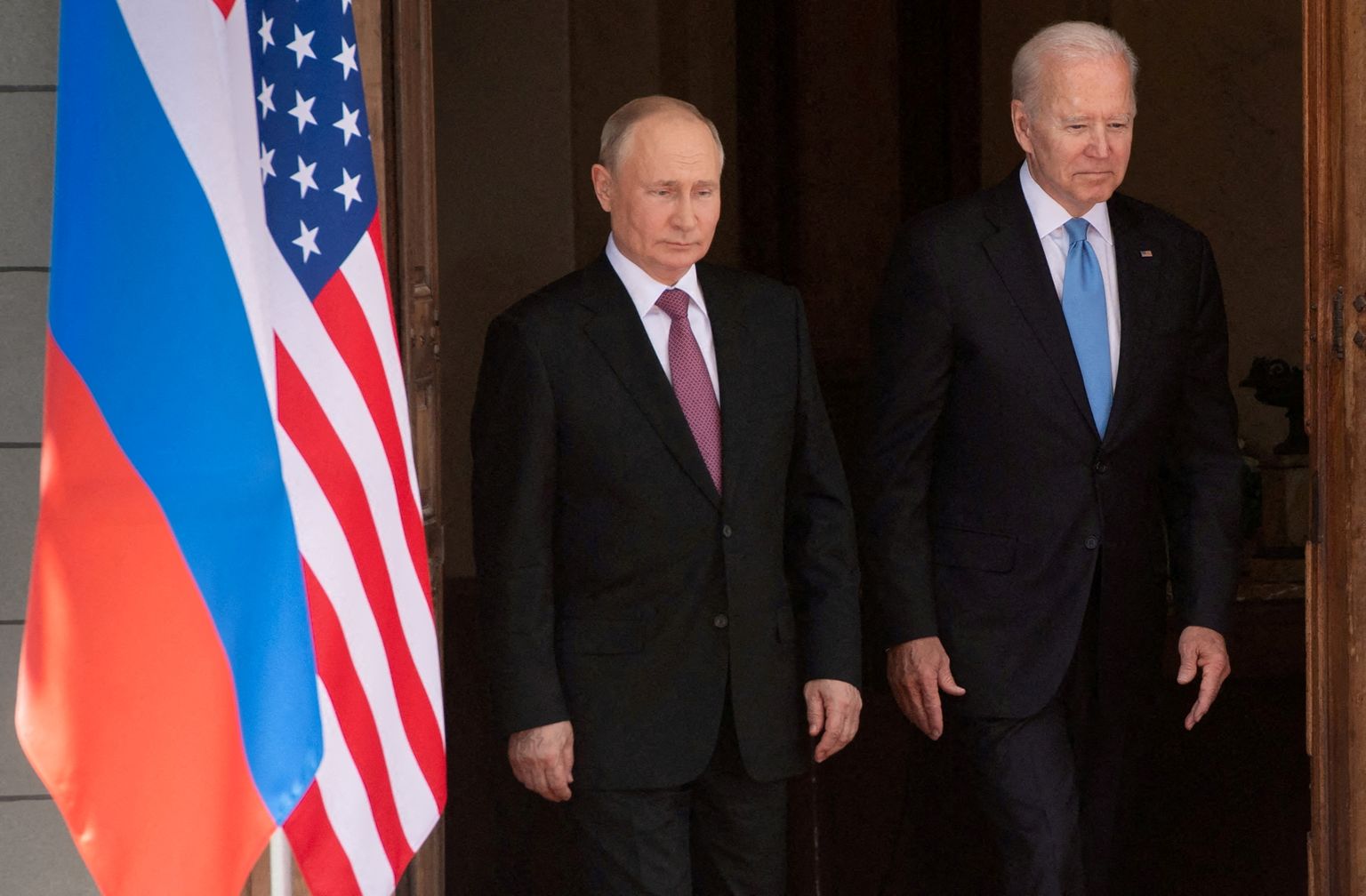 Vladimirs Putins un Džo Baidens (2021. gadā).