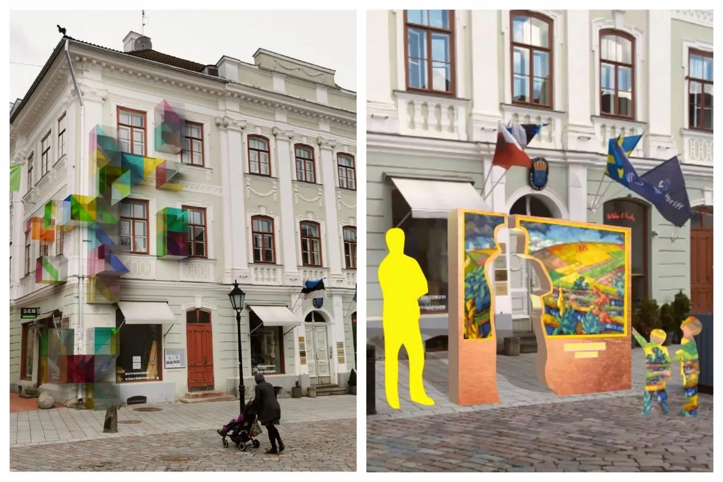 Monumendikonkursi teisele ja kolmandale kohale valiti vastavalt «Klaasipärlimäng» (üleval) ja «Konradi pilk». Esimese puhul kiideti pilkupüüdvust ja väärikust, teise puhul ootamatut ning nüüdisaegset värvide ja ruumi kasutamist.