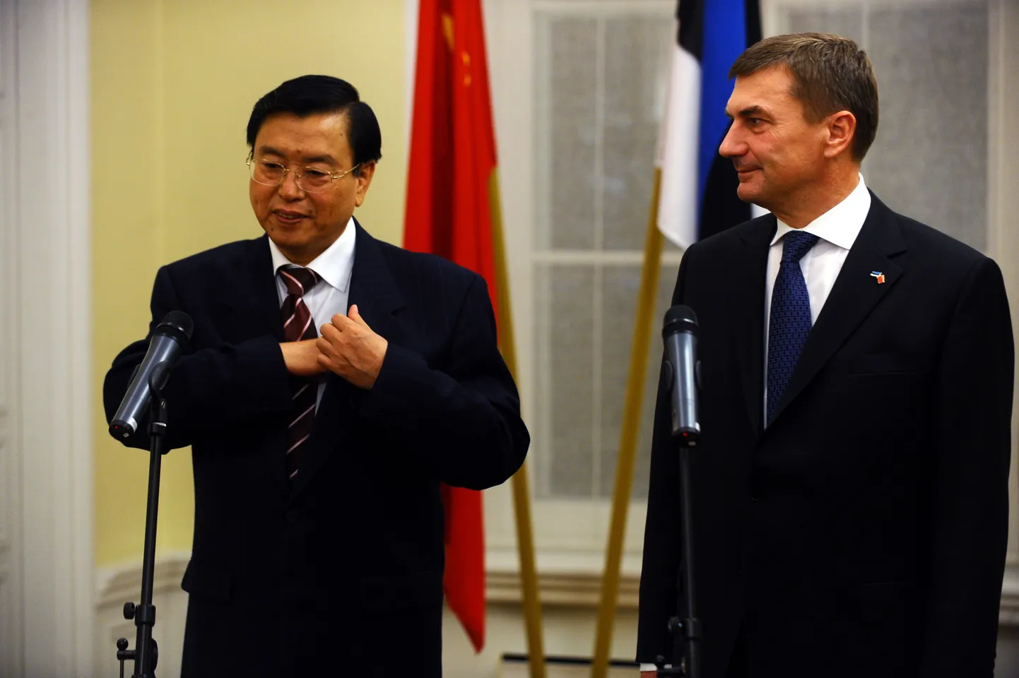 Andrus Ansip võttis vastu Hiina asepeaministri.