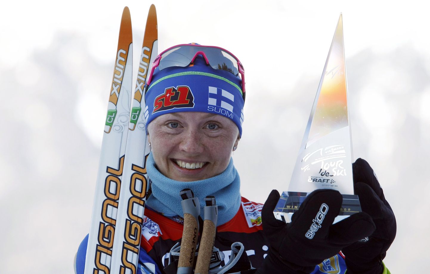 Virpi Kuitunen Tour de Ski võitjana.