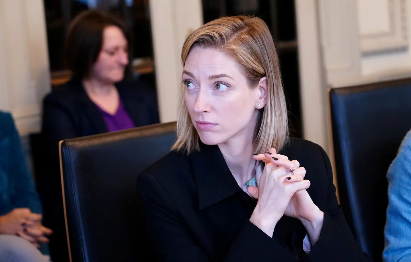 Kultūras ministre Agnese Lāce piedalās Dziesmu un deju svētku padomes pirmajā sanāksmē jaunajā sastāvā Kultūras ministrijā.