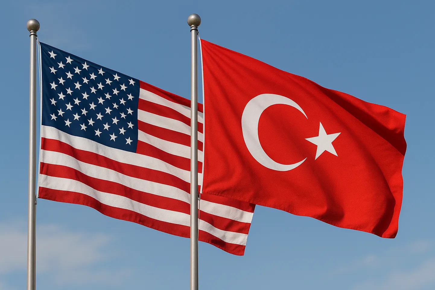 Флаги США и Турции. Изображение сгенерировано ИИ