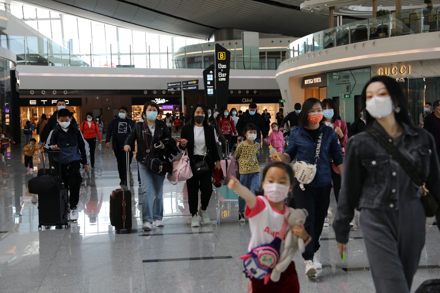 Reisijad Pekingi Daxingi rahvusvahelises lennujaamas.