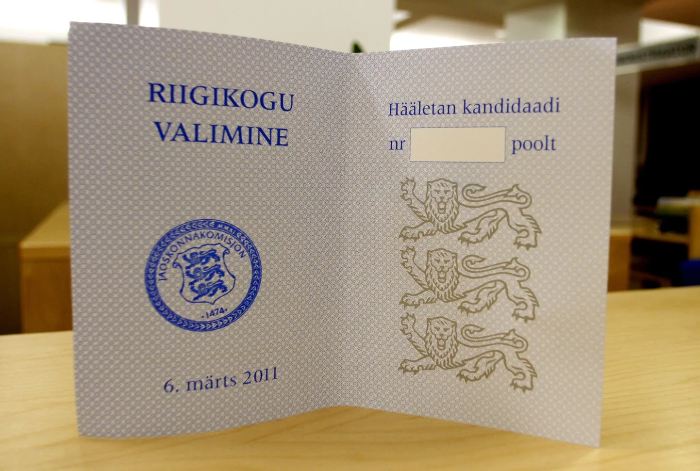 Hääletussedel.