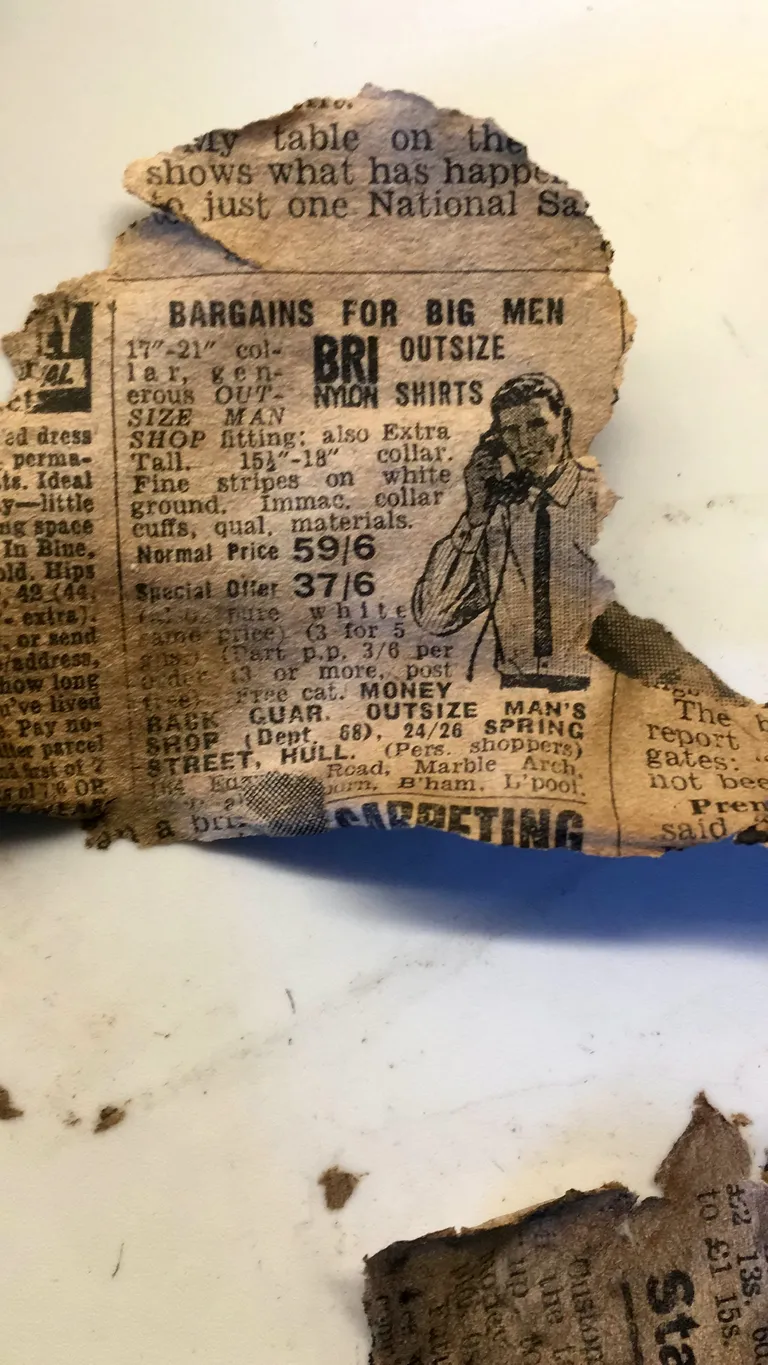 50 aasta taguse ajalehe fragment.