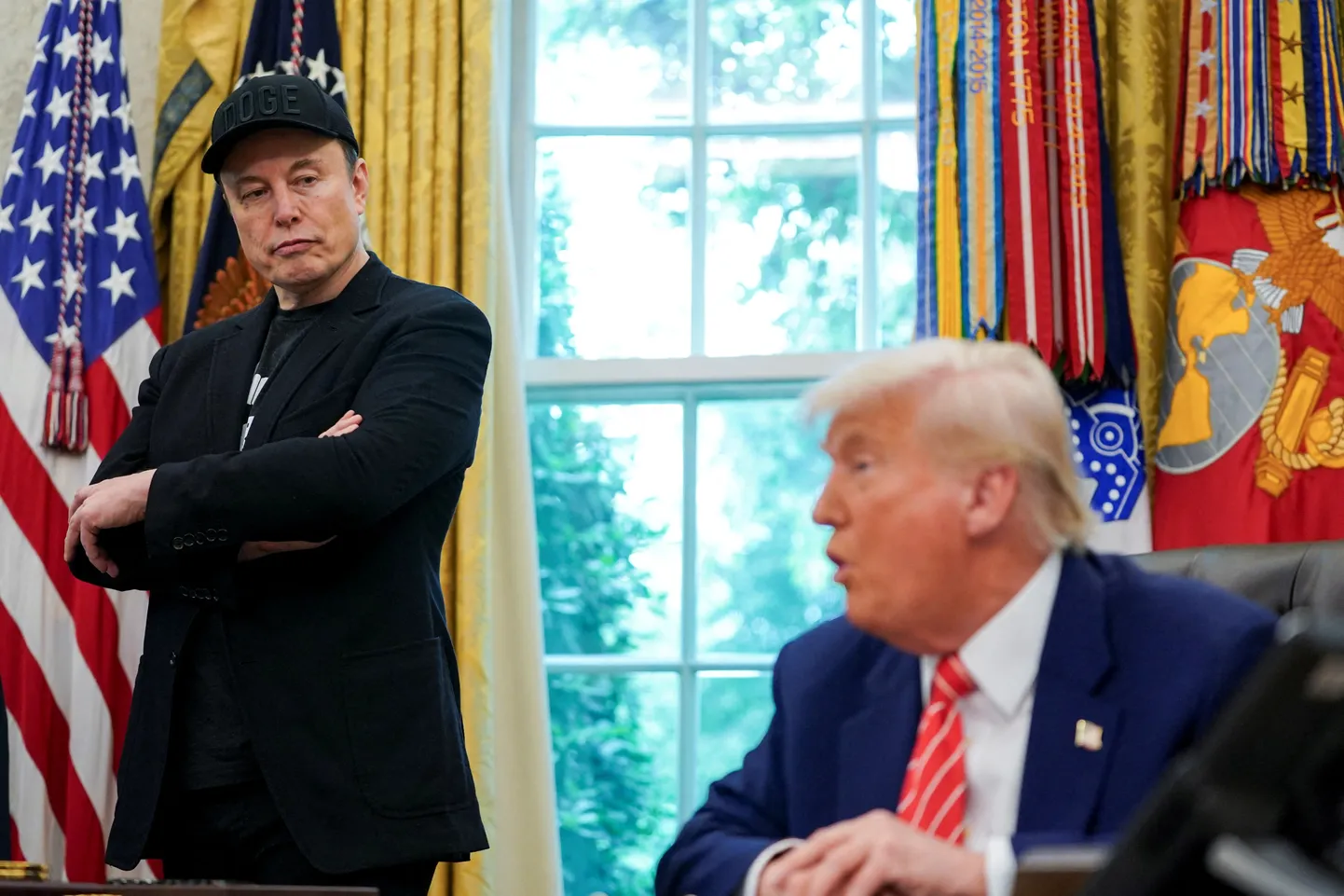 Elon Musk (vasakul) ja Donald Trump (paremal) REUTERS/Nathan Howard/Scanpix.