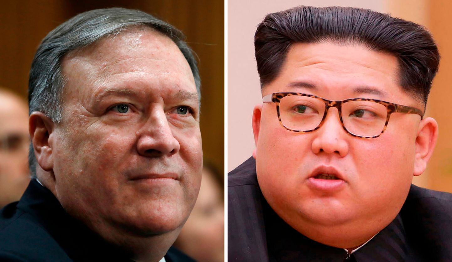 Tulevane USA välisminister ja praegune CIA juht MIke Pompeo ja Põhja-Korea liider Kim Jong-un.