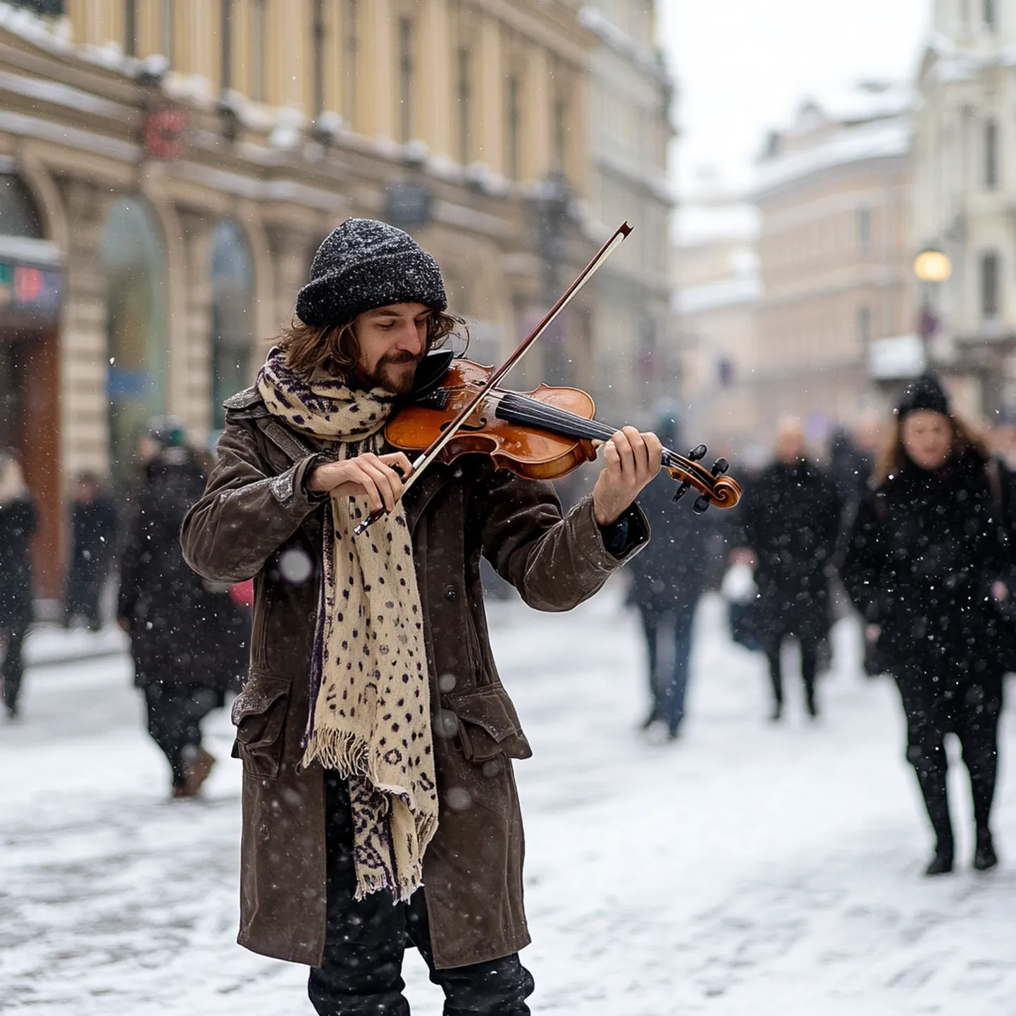 Ielas muzikants ziemā
