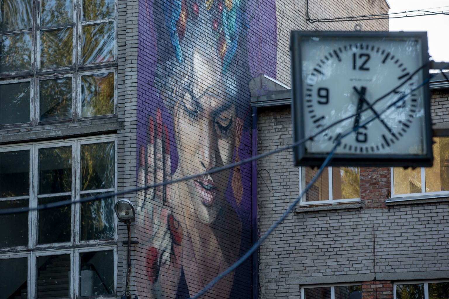 Tallinn. 15AUG15. Telliskivi loomelinnak.  Argentiina tänavakunstnik Martin Ron lõi koos oma abilistega ühe loodusest ning sürrealismist inspireeritud kunstiteose A1 hoone seinale. FOTO: ERIK PROZES / POSTIMEES