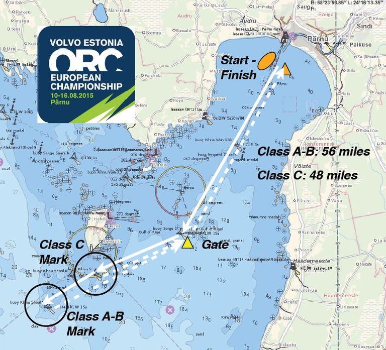Volvo Estonia ORC klassi avamerepurjetamise Euroopa Meistrivõistluste avamereetapi kirjeldus