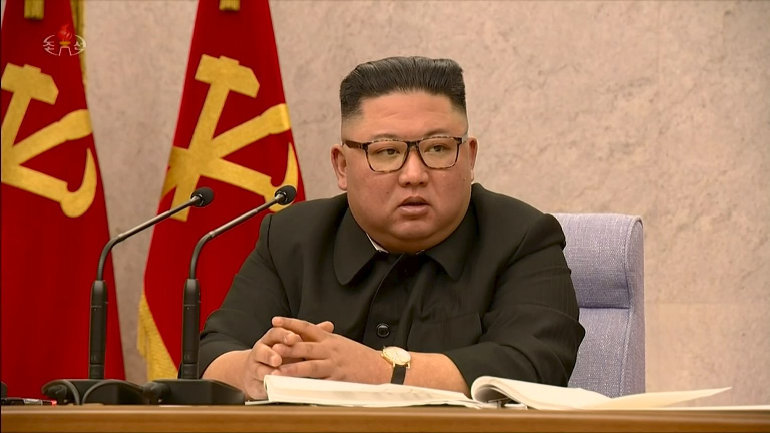 Põhja-Korea liider Kim Jong-un võimupartei keskkomitee istungil 2021. aasta veebruaris.