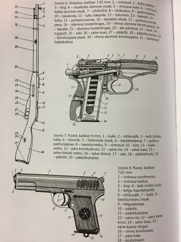 Relv koosneb väga paljudest osadest.