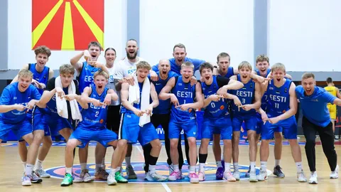 Estonia's U16 boys make basketball history with B division bronze and promotion