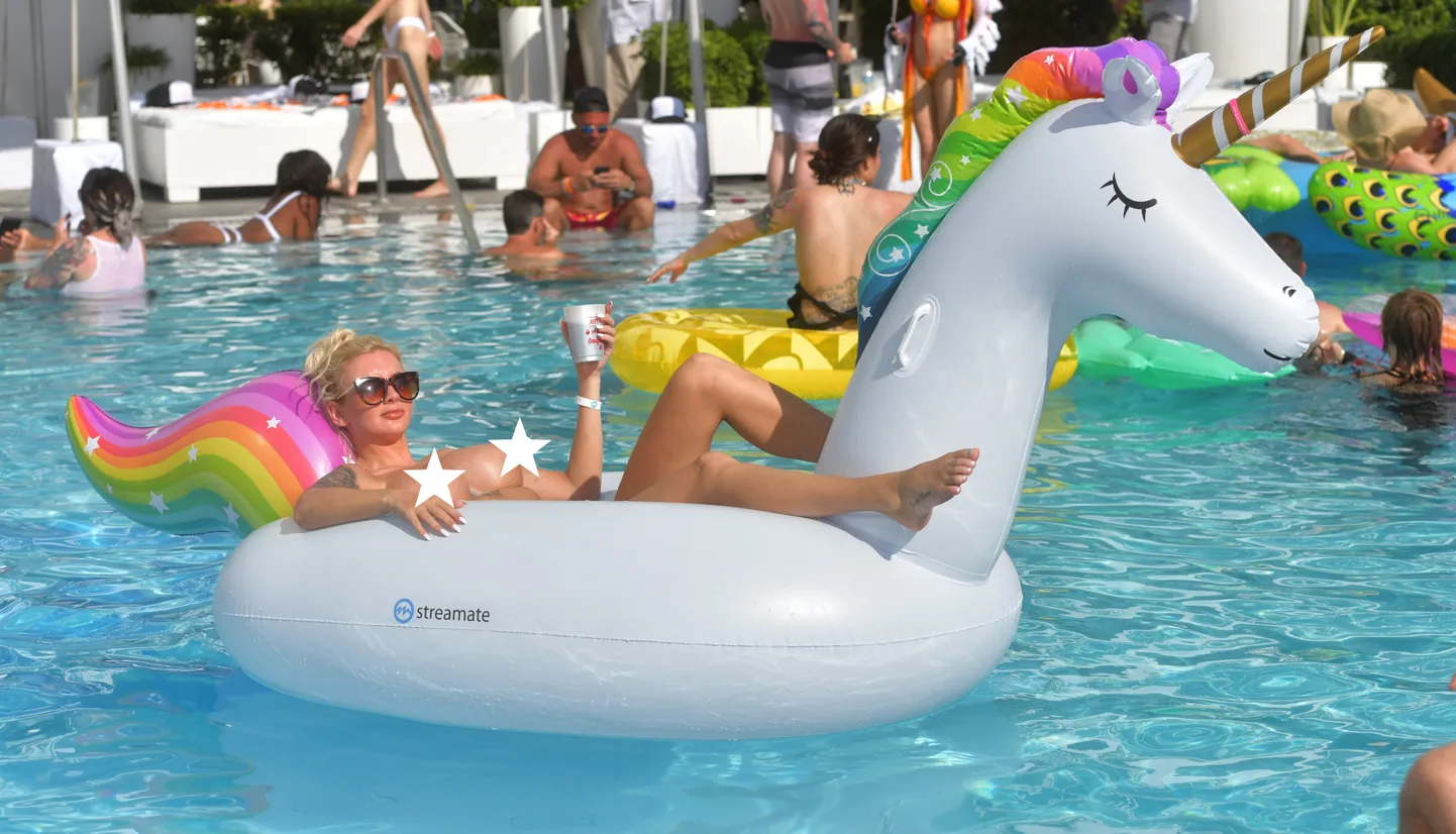 Pilt on illustreeriv. Kaader üritusest Topless Pool Party 2019.