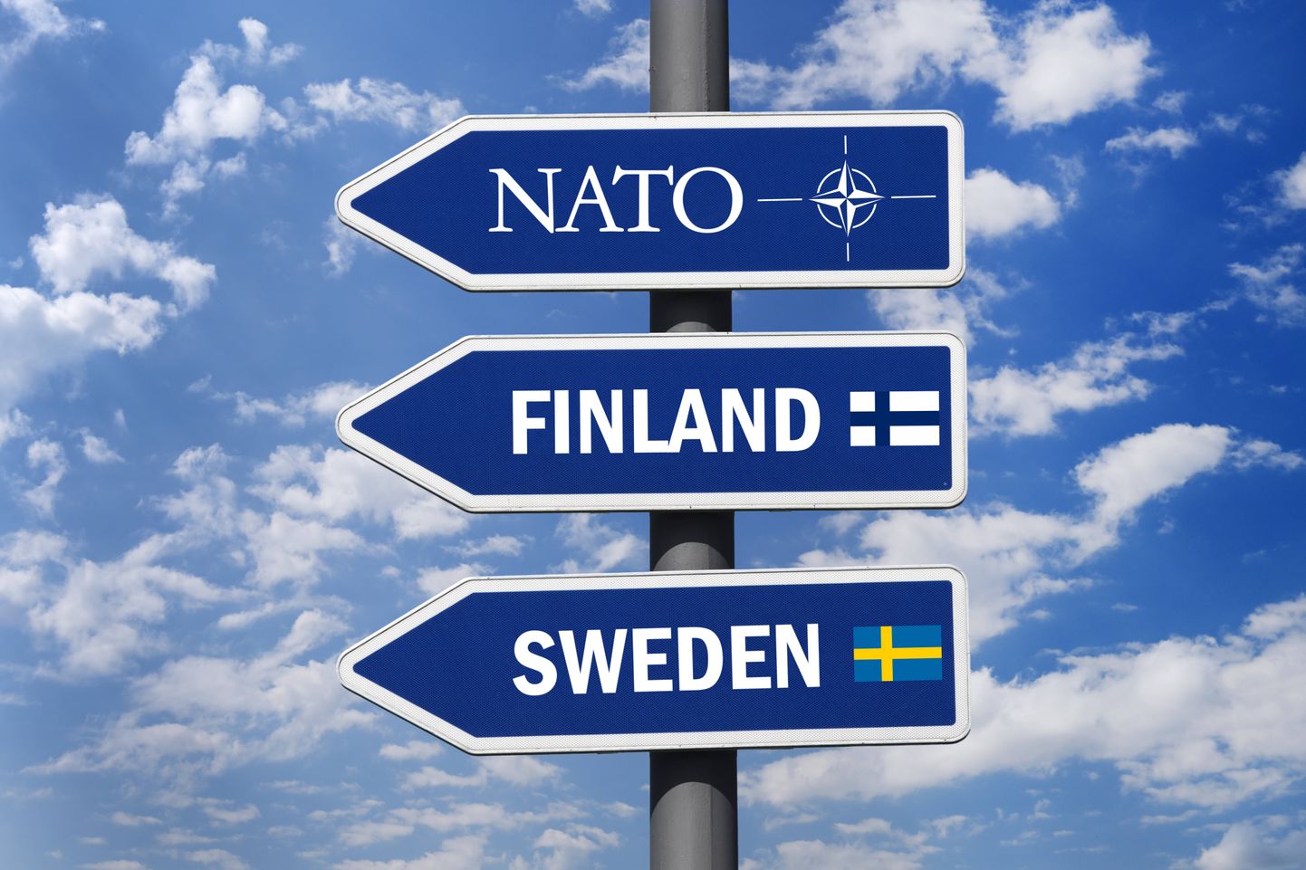 Fotomontaaž. Soome ja Rootsi suund NATOsse.