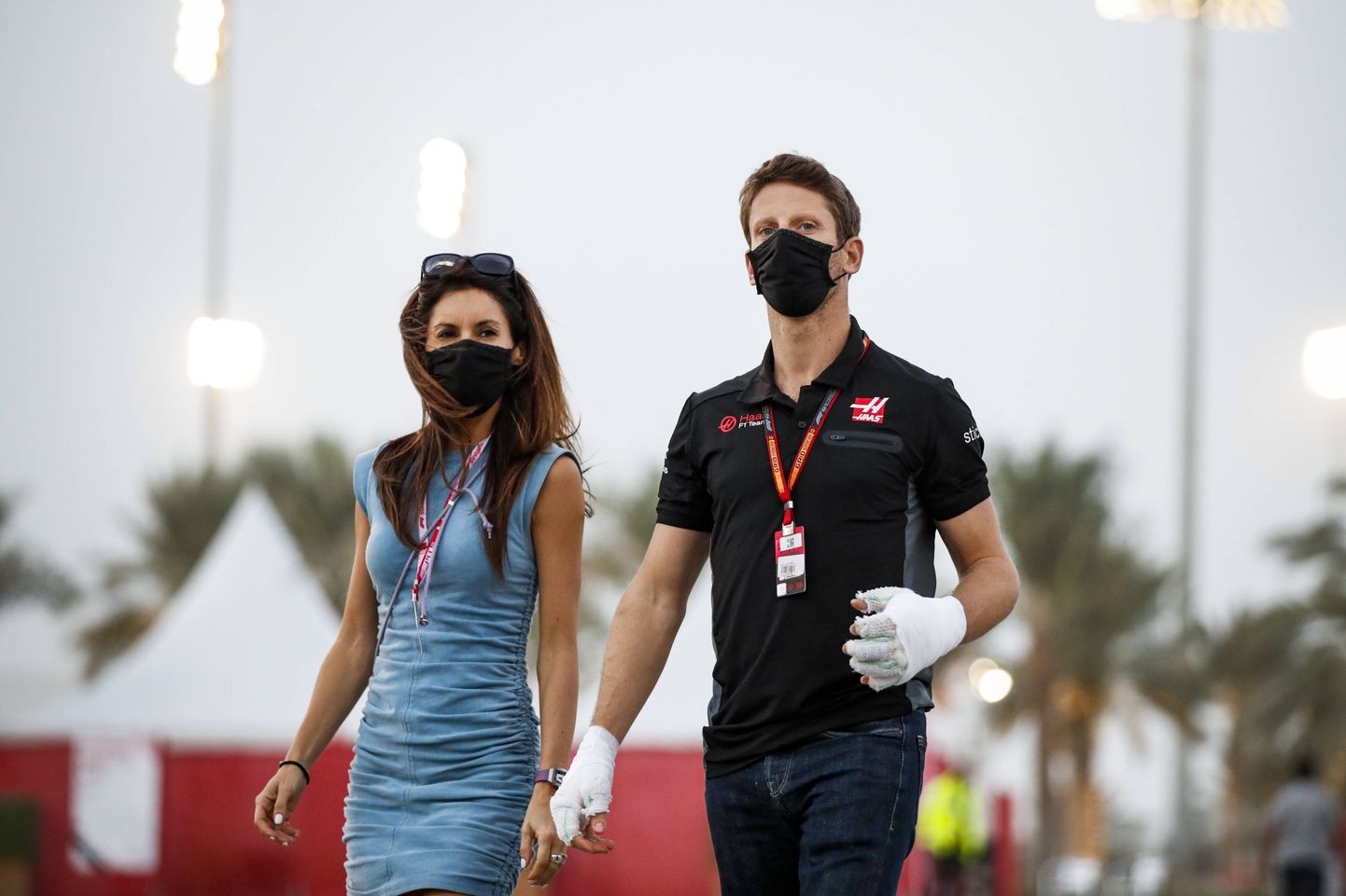 Romain Grosjean ja tema abikaasa Marion Jolles Grosjean.