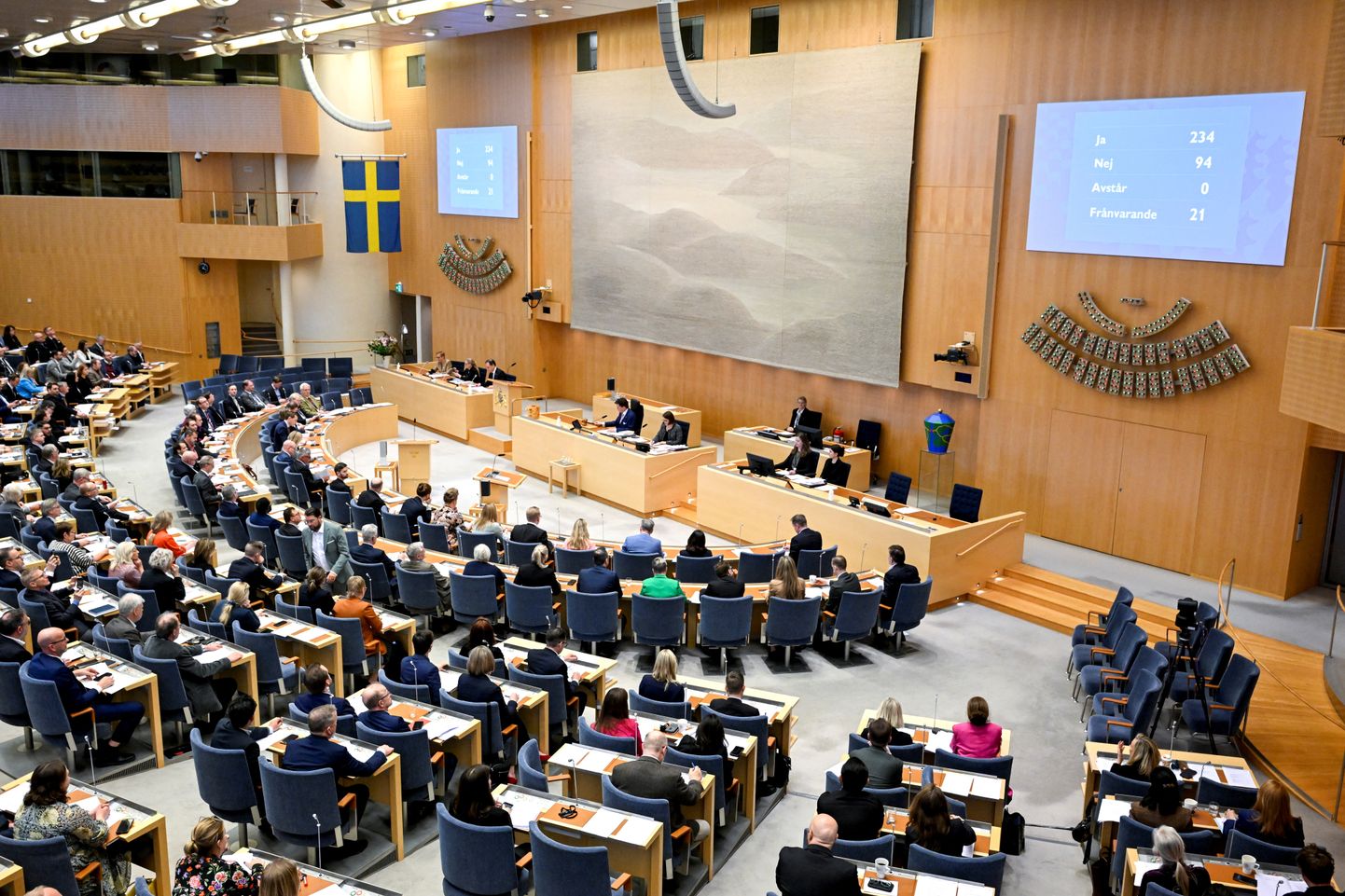 Rootsi parlamendi istungisaal eile, kui arutati uut soolise identiteedi seadust.
