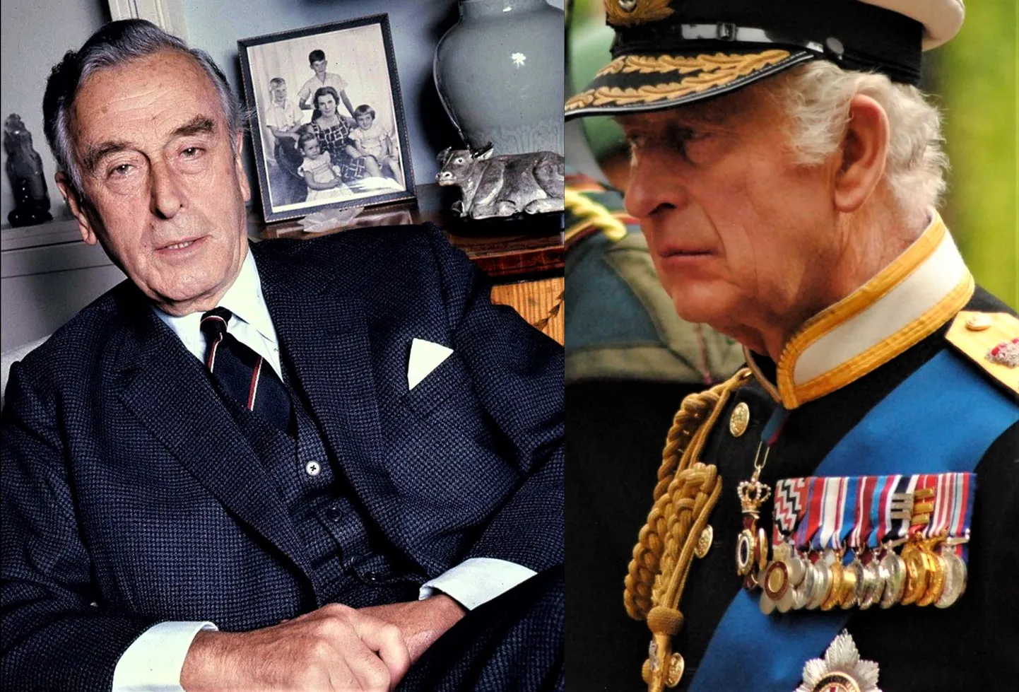 Vasakul lord Louis Mountbatten ja paremal kuningas Charles III.