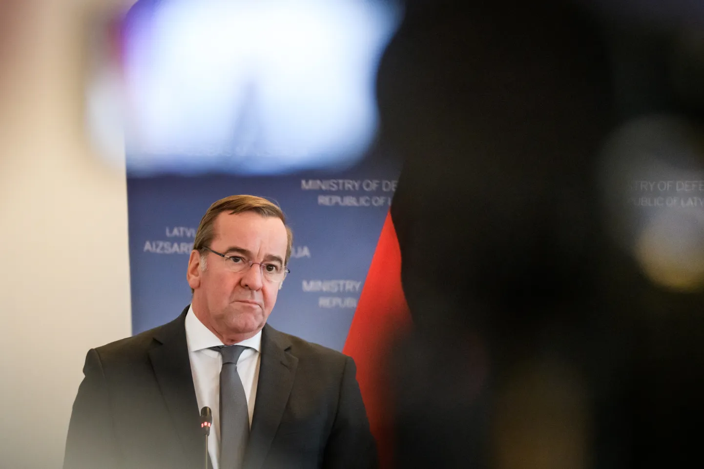 Vācijas aizsardzības ministrs Boriss Pistoriuss.