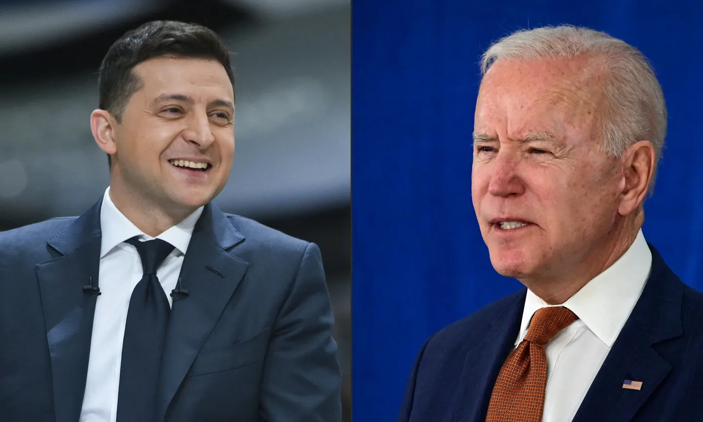 Volodõmõr Zelenskõi ja Joe Biden.