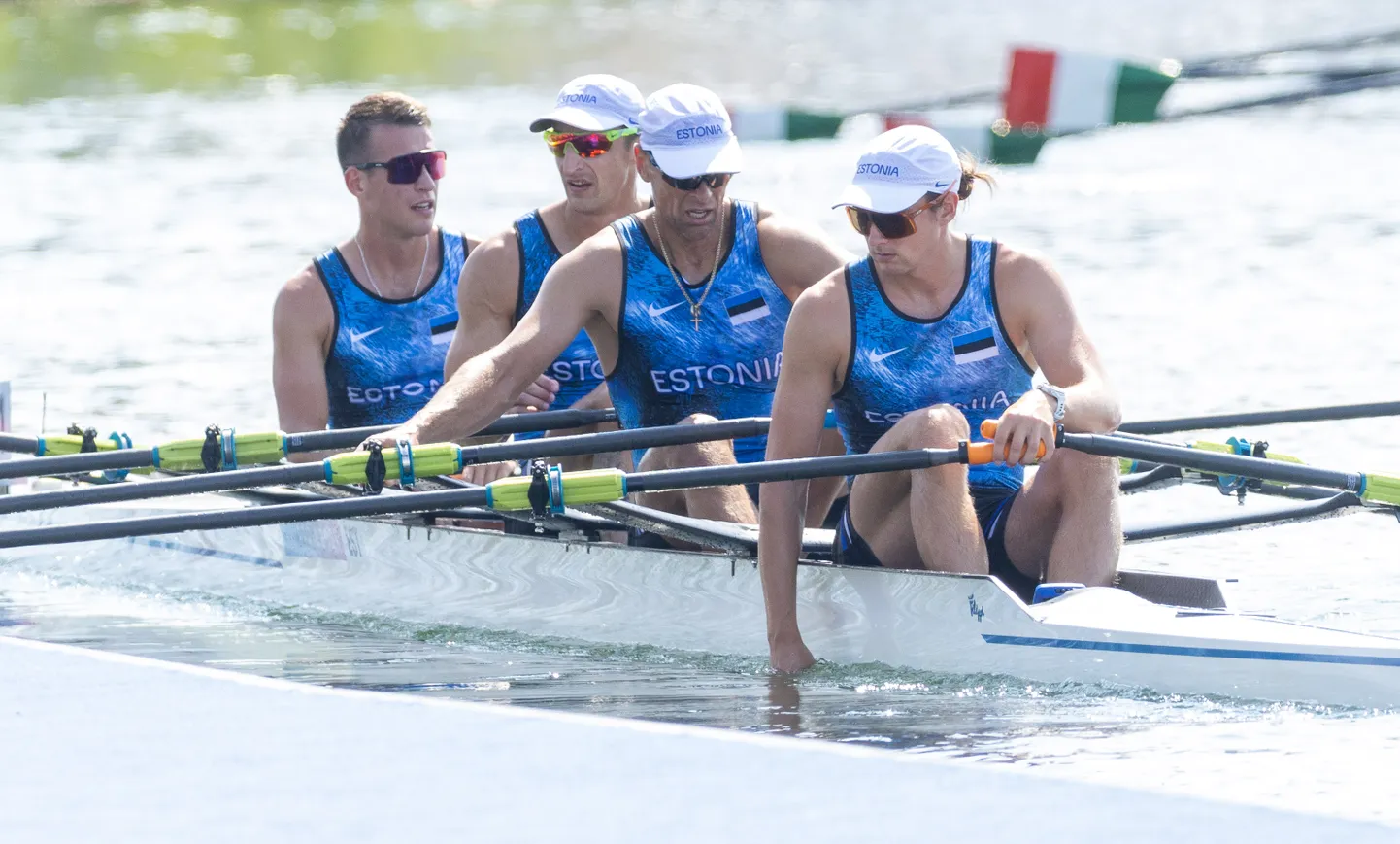 Eesti paarisaeruline neljapaat koosseisus (vasakult) Mihhail Kuštein, Allar Raja, Tõnu Endrekson ja Johann Poolak.