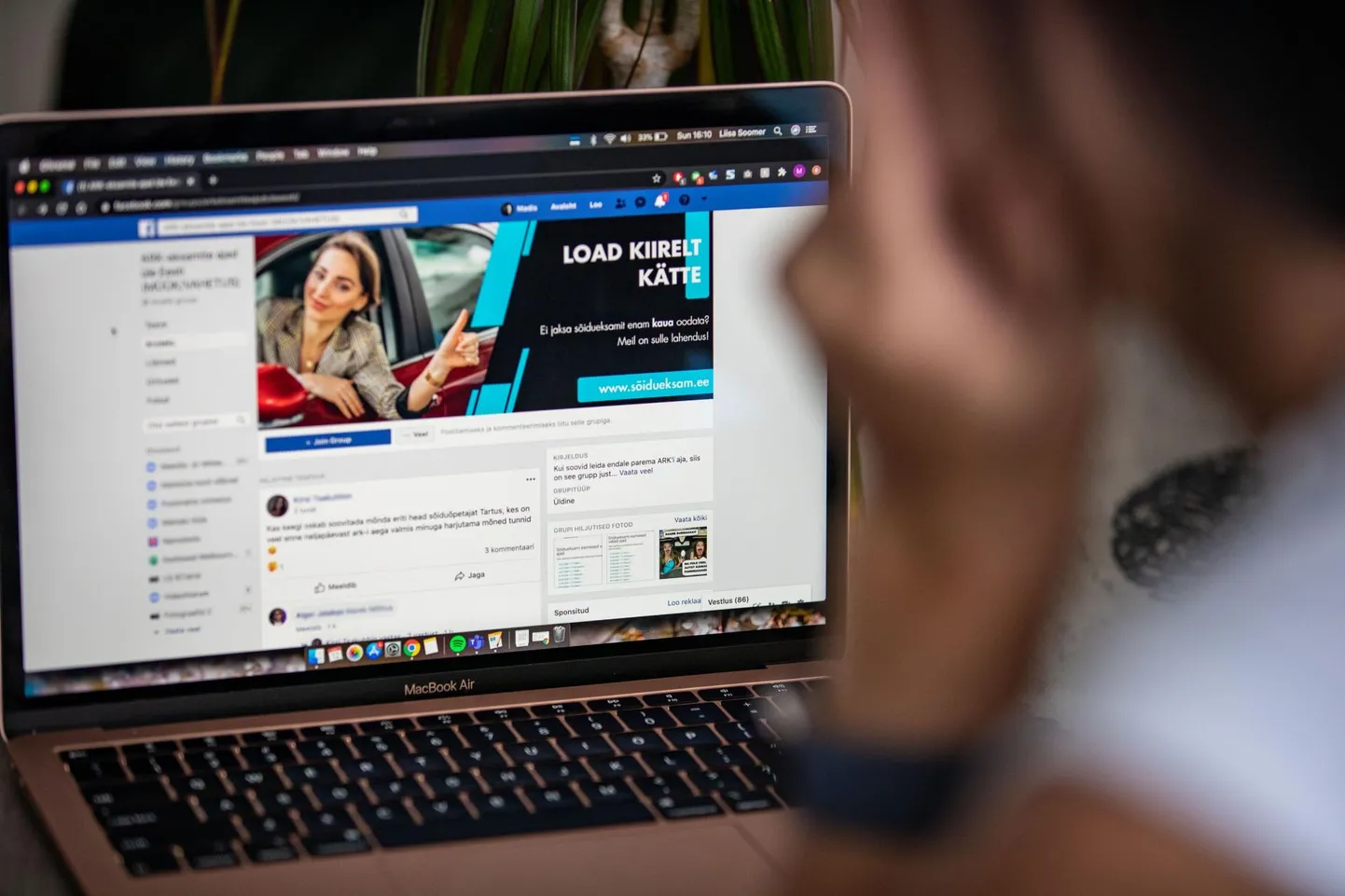 Maanteeameti sõidueksamite aegadega hangeldamise leht Facebookis.