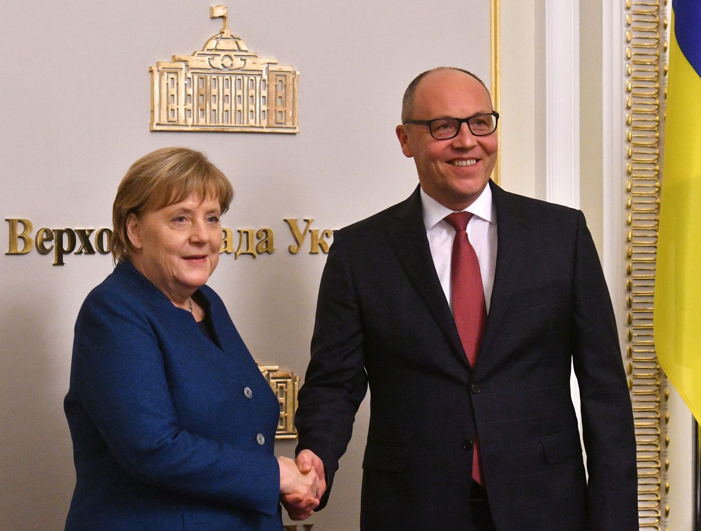 Ukraina parlamendi esimees Andri Parubi ja Angela Merkel.