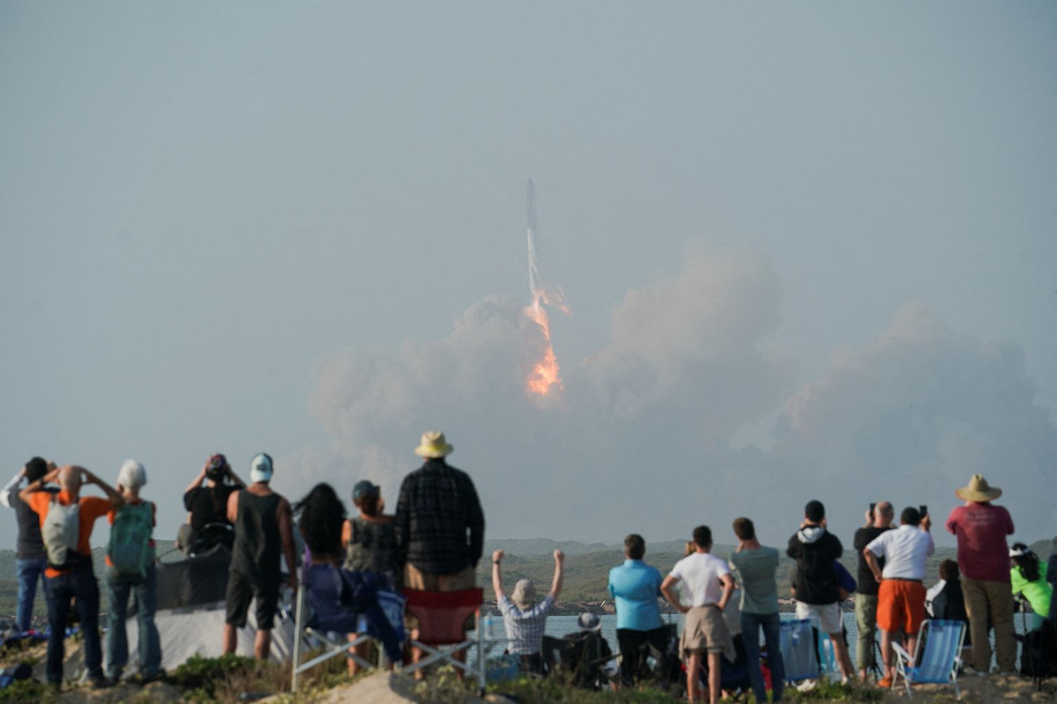 Запуск ракеты Starship.